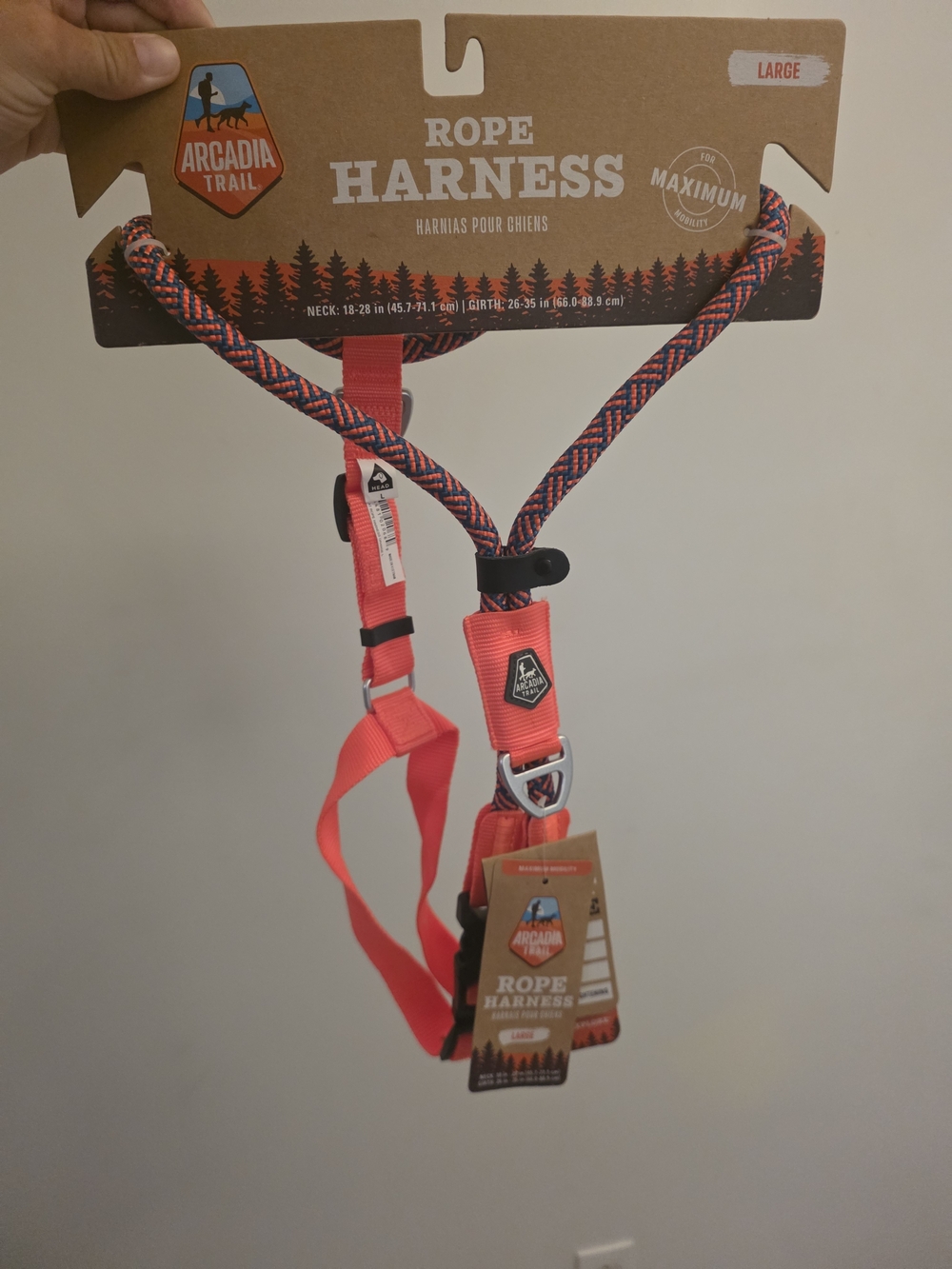 Arcadia Trail Rope Dog Harness in Orange - Large